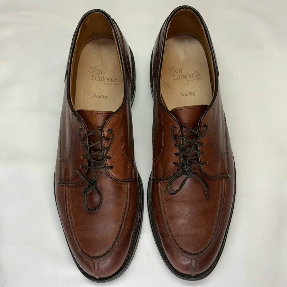 Allen Edmonds Bradley Split Toe Brown‎ Leather Shoes Mens 9.5 D